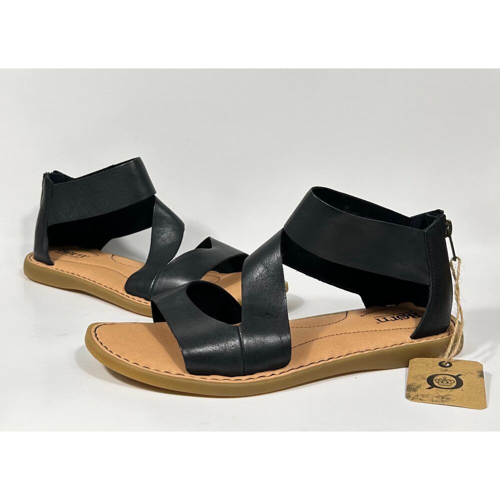 Børn Indie Women’s Size 9 Black Leather Sandals | Zip Back | NWT